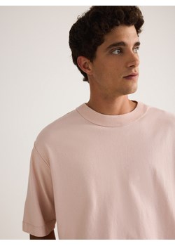 Reserved - Bawełniany t-shirt boxy - różowy ze sklepu Reserved w kategorii T-shirty męskie - zdjęcie 173536340