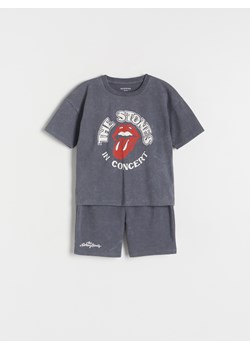 Reserved - Bawełniany komplet The Rolling Stones - ciemnoszary ze sklepu Reserved w kategorii Koszulki niemowlęce - zdjęcie 173536402