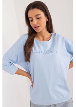 Błękitna damska bluzka oversize z napisem Nice ze sklepu 5.10.15 w kategorii Bluzki damskie - zdjęcie 173536993