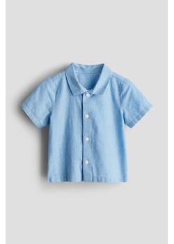H & M - Bawełniana koszula z krótkim rękawem - Niebieski ze sklepu H&M w kategorii Koszule chłopięce - zdjęcie 173538634
