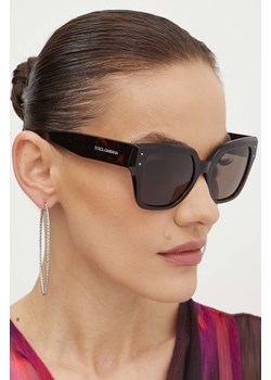Dolce &amp; Gabbana okulary przeciwsłoneczne damskie kolor brązowy ze sklepu ANSWEAR.com w kategorii Okulary przeciwsłoneczne damskie - zdjęcie 173539021