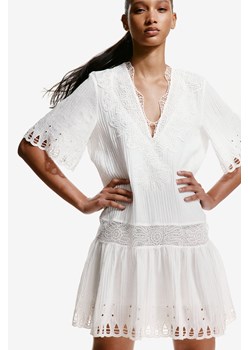 H & M - Haftowana sukienka - Biały ze sklepu H&M w kategorii Sukienki - zdjęcie 173540060