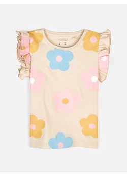 GATE T-shirt z falbankami i kwiatowym nadrukiem 3Y ze sklepu gateshop w kategorii Bluzki dziewczęce - zdjęcie 173541130