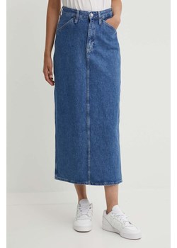 Calvin Klein Jeans spódnica jeansowa kolor niebieski maxi prosta J20J223680 ze sklepu ANSWEAR.com w kategorii Spódnice - zdjęcie 173543023