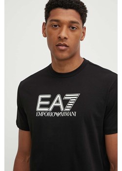 EA7 Emporio Armani t-shirt bawełniany męski kolor czarny z nadrukiem PJVPZ.6DPT81 ze sklepu ANSWEAR.com w kategorii T-shirty męskie - zdjęcie 173543113
