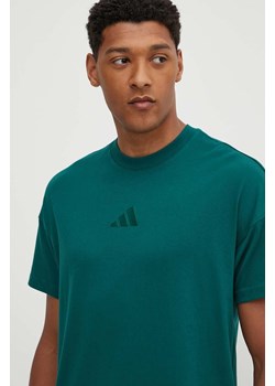 adidas t-shirt bawełniany All SZN męski kolor zielony gładki IY4143 ze sklepu ANSWEAR.com w kategorii T-shirty męskie - zdjęcie 173543123