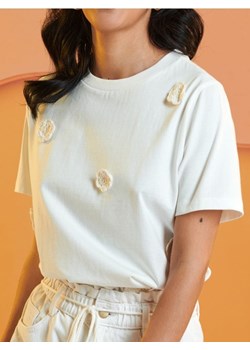 Sinsay - Koszulka - kremowy ze sklepu Sinsay w kategorii Bluzki damskie - zdjęcie 173547171
