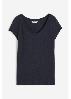 H & M - T-shirt z domieszką lnu - Niebieski ze sklepu H&M w kategorii Bluzki damskie - zdjęcie 173550383