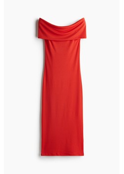 H & M - Sukienka z odkrytymi ramionami - Czerwony ze sklepu H&M w kategorii Sukienki - zdjęcie 173550384