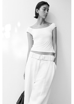 H & M - Top z dekoltem w stylu baletnicy - Biały ze sklepu H&M w kategorii Bluzki damskie - zdjęcie 173550450