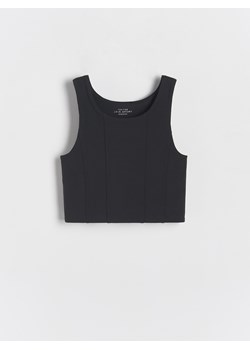 Reserved - Top z przeszyciami - czarny ze sklepu Reserved w kategorii Bluzki dziewczęce - zdjęcie 173552291