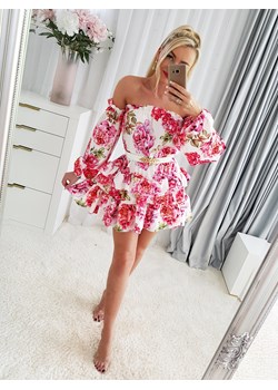 Sukienka Rozalie Biało Różowa ze sklepu Iwette Fashion w kategorii Sukienki - zdjęcie 173552761