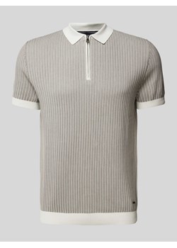 Koszulka polo o kroju slim fit z zamkiem błyskawicznym model ‘Simeono’ ze sklepu Peek&Cloppenburg  w kategorii T-shirty męskie - zdjęcie 173553223