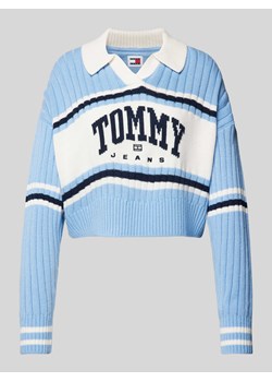 Sweter z dzianiny z wyhaftowanym logo ze sklepu Peek&Cloppenburg  w kategorii Swetry damskie - zdjęcie 173553880