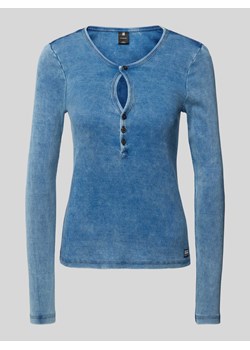 Bluzka o kroju slim fit z długim rękawem i wycięciem w kształcie łezki ze sklepu Peek&Cloppenburg  w kategorii Bluzki damskie - zdjęcie 173554161