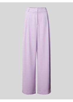 Spodnie materiałowe z prostą nogawką i zakładkami w pasie ze sklepu Peek&Cloppenburg  w kategorii Jeansy damskie - zdjęcie 173554190