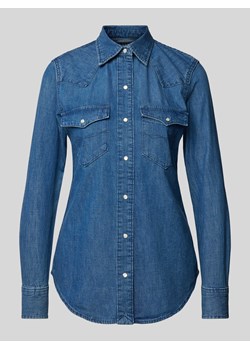 Bluzka jeansowa z listwą na zatrzaski na całej długości model ‘LAUREN’ ze sklepu Peek&Cloppenburg  w kategorii Koszule damskie - zdjęcie 173554750