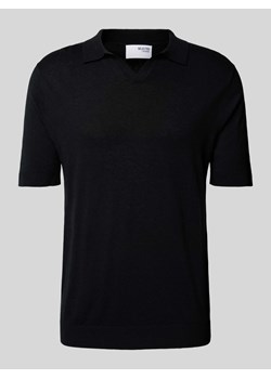 Koszulka polo lniana o kroju slim fit z wykładanym kołnierzem model ‘LAKE’ ze sklepu Peek&Cloppenburg  w kategorii T-shirty męskie - zdjęcie 173554803