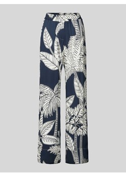 Spodnie materiałowe z szeroką nogawką i elastycznym pasem ze sklepu Peek&Cloppenburg  w kategorii Spodnie damskie - zdjęcie 173555024