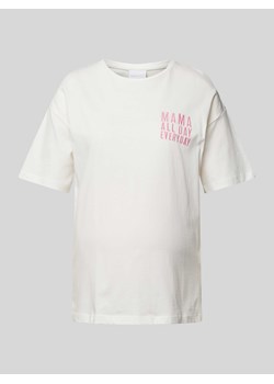 T-shirt ciążowy z wyhaftowanym napisem model ‘Ferida’ ze sklepu Peek&Cloppenburg  w kategorii Bluzki ciążowe - zdjęcie 173555322
