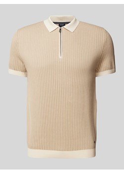 Koszulka polo o kroju slim fit z zamkiem błyskawicznym model ‘Simeono’ ze sklepu Peek&Cloppenburg  w kategorii T-shirty męskie - zdjęcie 173556314