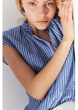 H & M - Bawełniana bluzka z falbankami - Niebieski ze sklepu H&M w kategorii Bluzki damskie - zdjęcie 173557284
