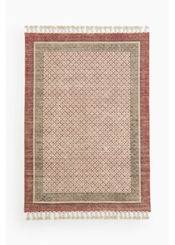 H & M - Wzorzysty dywan z frędzlami - Czerwony ze sklepu H&M w kategorii Szaliki i chusty damskie - zdjęcie 173557304