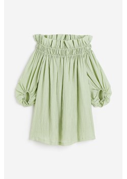 H & M - Sukienka oversize z odkrytymi ramionami - Zielony ze sklepu H&M w kategorii Sukienki - zdjęcie 173557861