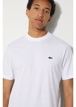 Lacoste t-shirt bawełniany męski kolor biały gładki ze sklepu PRM w kategorii T-shirty męskie - zdjęcie 173558211