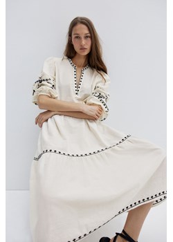 H & M - Sukienka tunikowa z haftem - Biały ze sklepu H&M w kategorii Sukienki - zdjęcie 173559210