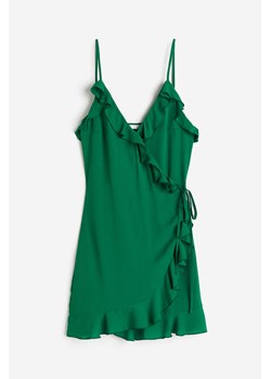 H & M - Kopertowa sukienka z falbaną - Zielony ze sklepu H&M w kategorii Sukienki - zdjęcie 173559221