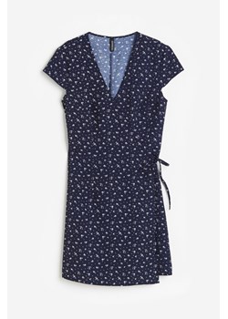 H & M - Kopertowa sukienka z krepy - Niebieski ze sklepu H&M w kategorii Sukienki - zdjęcie 173559224
