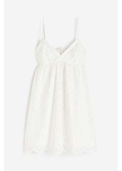 H & M - Sukienka z haftem angielskim - Biały ze sklepu H&M w kategorii Sukienki - zdjęcie 173559242