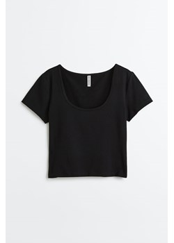 H & M - Top z bawełnianego dżerseju - Czarny ze sklepu H&M w kategorii Bluzki damskie - zdjęcie 173559250