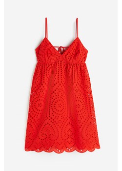 H & M - Sukienka z haftem angielskim - Czerwony ze sklepu H&M w kategorii Sukienki - zdjęcie 173559312