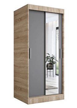 Szafa przesuwna w kolorze dąb sonoma + antracyt Z5-M38 ze sklepu Edinos.pl w kategorii Szafy - zdjęcie 173559794