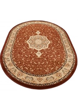 Brązowy owalny dywan w klasycznym stylu - Nopi 3X ze sklepu Edinos.pl w kategorii Dywany - zdjęcie 173559830