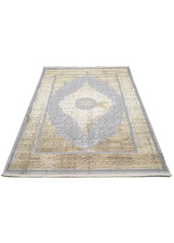 Nowoczesny szaro-złoty dywan z frędzlami - Orso 10x ze sklepu Edinos.pl w kategorii Dywany - zdjęcie 173560141