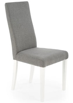 Drewniane krzesło tapicerowane szary + biały - Ulto 4X ze sklepu Edinos.pl w kategorii Krzesła - zdjęcie 173560243