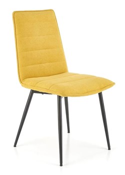 Musztardowe tapicerowane krzesło - Zifo ze sklepu Edinos.pl w kategorii Krzesła - zdjęcie 173560474