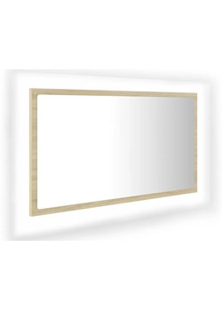 Nowoczesne wiszące lustro LED dąb sonoma H9-M14 ze sklepu Edinos.pl w kategorii Lustra - zdjęcie 173561330