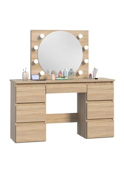 Nowoczesna toaletka z 8 lampkami LED - Bellano 3X ze sklepu Edinos.pl w kategorii Toaletki - zdjęcie 173561703