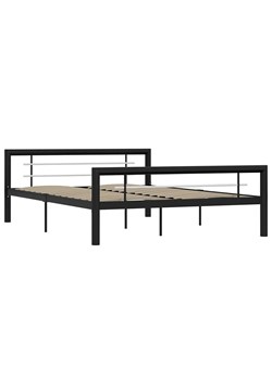 Czarne metalowe łóżko w stylu loftowym 140x200 cm - Sahar ze sklepu Edinos.pl w kategorii Łóżka i materace - zdjęcie 173561953