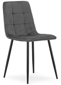 Szare metalowe tapicerowane krzesło - Fabiola 4X ze sklepu Edinos.pl w kategorii Krzesła - zdjęcie 173562030