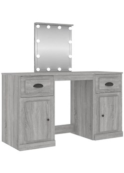 Duża toaletka kosmetyczna z lampkami szary dąb sonoma L4-H73 - id: 41888 - marki Elior - 173562404 Duża toaletka kosmetyczna z lampkami szary dąb sonoma L4-H73 ze sklepu Edinos.pl w kategorii Dom - zdjęcie 173562404