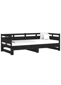 Czarne drewniane rozsuwane łóżko 2x(80x200) cm - Darma 3X ze sklepu Edinos.pl w kategorii Łóżka i materace - zdjęcie 173562534