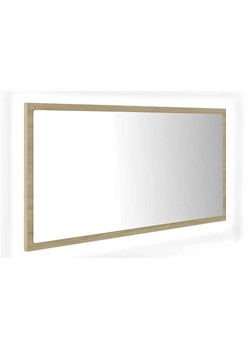 Nowoczesne lustro z podświetleniem LED dąb sonoma E0-Z23 ze sklepu Edinos.pl w kategorii Lustra - zdjęcie 173562790