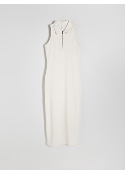 Reserved - Sukienka z kołnierzykiem polo - złamana biel ze sklepu Reserved w kategorii Sukienki - zdjęcie 173563983