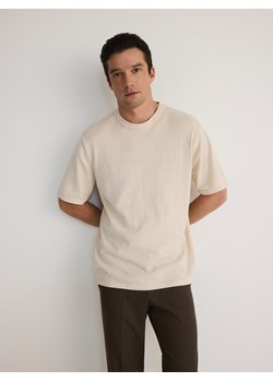 Reserved - Sweter z dodatkiem lnu - złamana biel ze sklepu Reserved w kategorii Swetry męskie - zdjęcie 173564071
