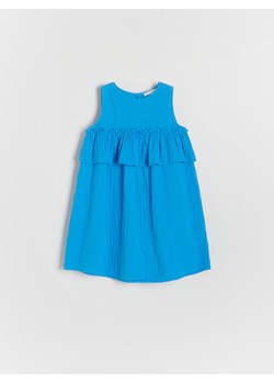 Reserved - Muślinowa sukienka z falbanką - jasnoniebieski ze sklepu Reserved w kategorii Sukienki dziewczęce - zdjęcie 173564102
